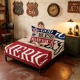 thumbnail image 4 of Manfei Rustic God Bless America Print Twin Sheets, 4th of July Bedding, Multicolor, Navy Reversible 3pcs (1 Flat Sheet, 1 Fitted Sheet and 1 Pillowcase), 4 of 6
