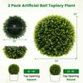 thumbnail image 3 of Costway 2 PCS 20" Artificial Cedar Topiary Balls Sun-protective Round Greenery Bushes, 3 of 10