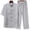 02 Gray, variant on Mens 2 Piece Summer Outfit Traditional Long Sleeve Tang Kung Fu Uniform Men's Shirt and Pants Set