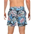 thumbnail image 2 of Men's Oh Snap! Exploded Comic Print Swim Shorts Built-In Brief Hand Pockets Trunks, 2 of 2