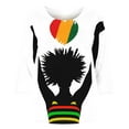 thumbnail image 4 of LYEAA African Heritage Inspired Blouse Women 3/4 Sleeve Round Neck T-Shirt Soft Cotton Loose Fit Black History Month Casual Apparel Multicolor M, 4 of 5