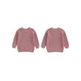 thumbnail image 2 of Michellecmm Mommy and Me Matching Sweater Solid Color Crew Neck Long Sleeve Pullover Knit Tops Causal Family Streetwear, 2 of 9
