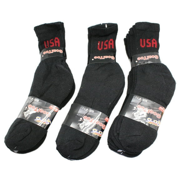 GoalToe Sports Athletic Long-Cut USA Tube Socks (4 Pairs, Size 9-11)