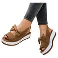 thumbnail image 2 of Clearance VerPetridure Women's Fish Mouth Wedges Beach Shoes Low-top Platform Bow Shallow Mouth Women's Sandals Summer Casual Sandals, 2 of 2
