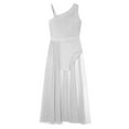 thumbnail image 6 of CHICTRY Kids Girls' Contemporary Lyrical Dance Dress Sleeveless Leotard Split Maxi Skirts White 6, 6 of 7