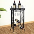 thumbnail image 1 of vidaXL Wine Rack with Glass Holder for 9 Bottles Metal, 1 of 3