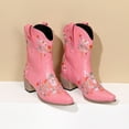 thumbnail image 3 of Mepaouo Cowboy Boots for Women Ankle Cowgirl Booties Embroidered Pointed Toe Western Mid Calf Boots, 3 of 8
