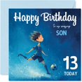 thumbnail image 1 of Tarjeta de cumpleaños Stuff4 para niños con 13 años de fútbol, 14,5 cm, 1 of 7