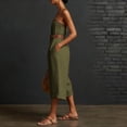 thumbnail image 4 of Purcolt Overalls for Women Dressy Casual Square Neck Spaghetti Strap Wide Leg Cropped Baggy Jumpsuit Lightweight Loose Fit Rompers with Pockets, No Belt, 4 of 7