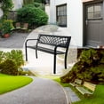 thumbnail image 6 of Patio Park Garden Bench Porch Path Chair Outdoor Deck Steel Frame New 545, 6 of 7