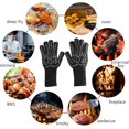 thumbnail image 6 of Hiroekza Fireproof Gloves High Temperature 800 Degrees BBQ Flame Retardant Fireproof Barbecue Five Finger Gloves Heat Insulation Microwave Oven Gloves Camping Essentials Clearance, 6 of 6