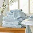 thumbnail image 5 of Market & Place 100% Cotton Waffle Weave 6-Piece Bath Towel Set, Spa Blue, 5 of 6