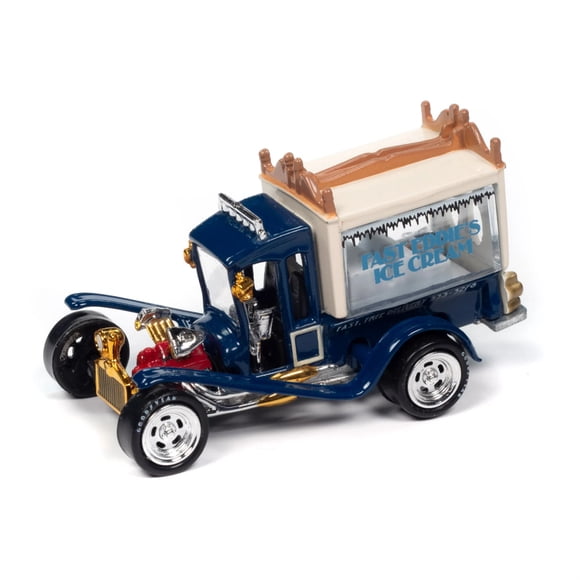 George Barris Ice Cream Truck Blue "Classic Plastic" "Pop Culture" 2024 Release 2 1/64 Diecast Model Car by Johnny Lightning