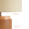 thumbnail image 6 of Beautiful 10.25" x 10.25" x 14" Brown Faux Ribbed Wood Table Lamp by Drew Barrymore, 6 of 7