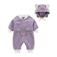 thumbnail image 2 of YHAJDS Toddler Fall Winter Casual Jumpsuit, Kids Jumpsuit Girls Fall Winter Thickened Long Sleeve Rompers for Kids Hooded Bear Print Warm Coverall, 2 of 3
