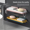thumbnail image 3 of Advancent Esponja soporte cocina baño pared ducha baño estante autoadhesivo desmontable drenaje contenedor con percha Almacenamiento y organización del hogar Blanco Gris Advancent HA063243-02B, 3 of 6