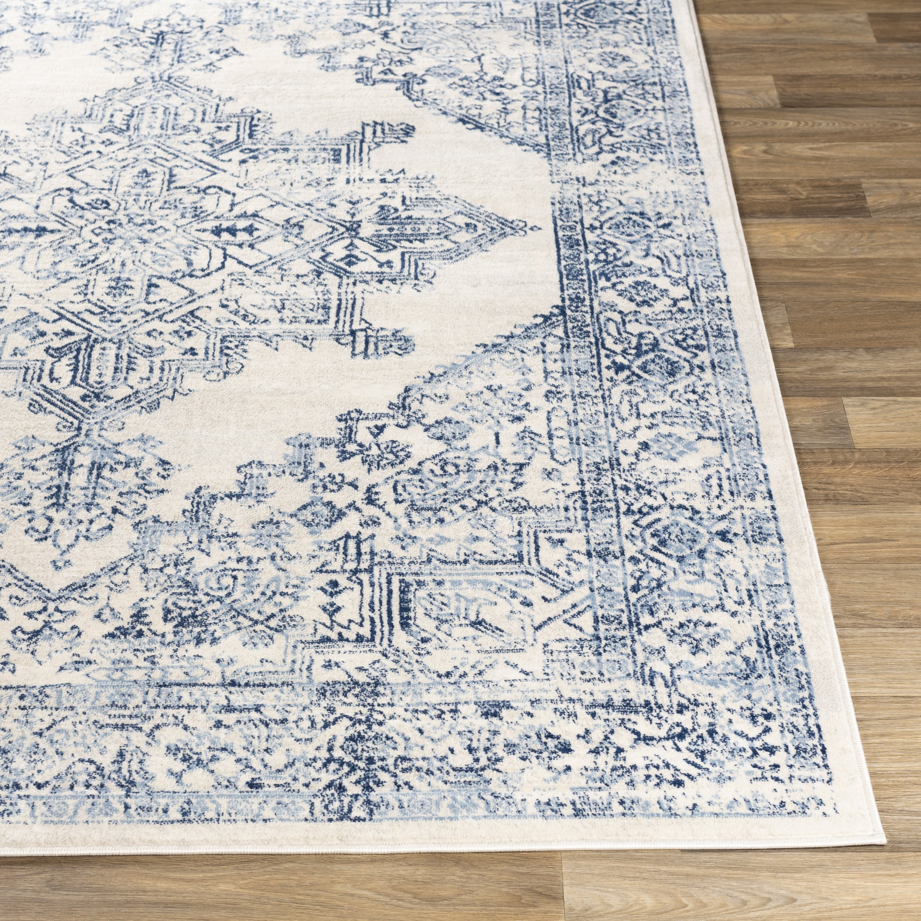 Livabliss Roma Vintage Medallion Area Rug,7'10" x 10',Blue