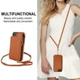 thumbnail image 3 of Wallet Case for Apple iPhone 7 / 8 / SE 3rd 2nd Gen 2022 & 2020, with Crossbody Shoulder Strap & Hand Wrist Cards Holder Zipper Pocket Stand Feature Full Protective Shockpoof Case for Women,Brown, 3 of 7