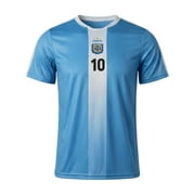 Icon Sports Argentina Messi #10 Jersey, Sky/White Stripes, Poly, YXS-XXL