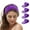 Purple, variant on TOPTIE 4Pcs Spa Facial Headband Skincare Makeup Head Wrap Adjustable Terry Cloth Head Band for Washing Face (Purple)