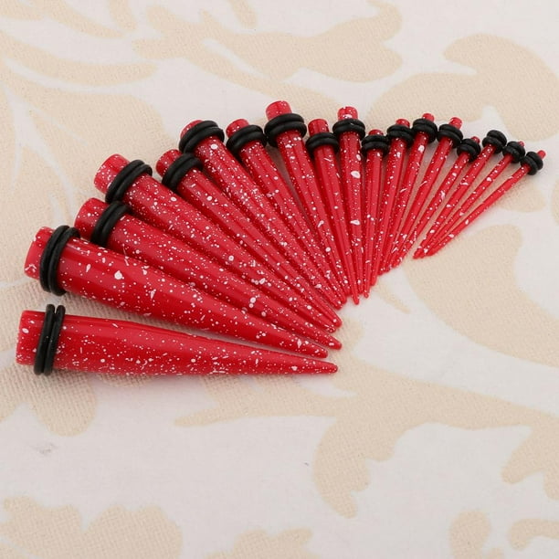 18 Pieces Glitter Ear Tunnels Set Tapers Stretchers Guages 1.6mm10mm