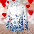 thumbnail image 7 of IWRICH Valentine's Day Dress Shirt for Men Vacation Stylish Casual Lapel Long Sleeve Heart Printed Button down Tops Blue S, 7 of 7