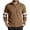 Brown, variant on Men's Waffle Knit Long Sleeve 1/4 Zip Pullover Mock Neck Sweater Contrast Stripe for Fall Winter Daily Wear Gift for Father