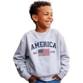 thumbnail image 2 of America Est 1776 Sweatshirt for Men Women & Kids Patriotic USA Flag 4th of July Pullover Gray Sweatshirt Youth Small, 2 of 8