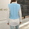 thumbnail image 3 of Aayomet Women Sweater Vest Sweater Vest Preppy Style Sleeveless Crop Knit Vest (Light Blue, L), 3 of 5