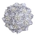 thumbnail image 1 of Qarigey Ramo de simulación de satén de bajo mantenimiento, durabilidad duradera para ramos de boda, ramo de novia Ropa, zapatos y accesorios Miscelánea plata, 1 of 6