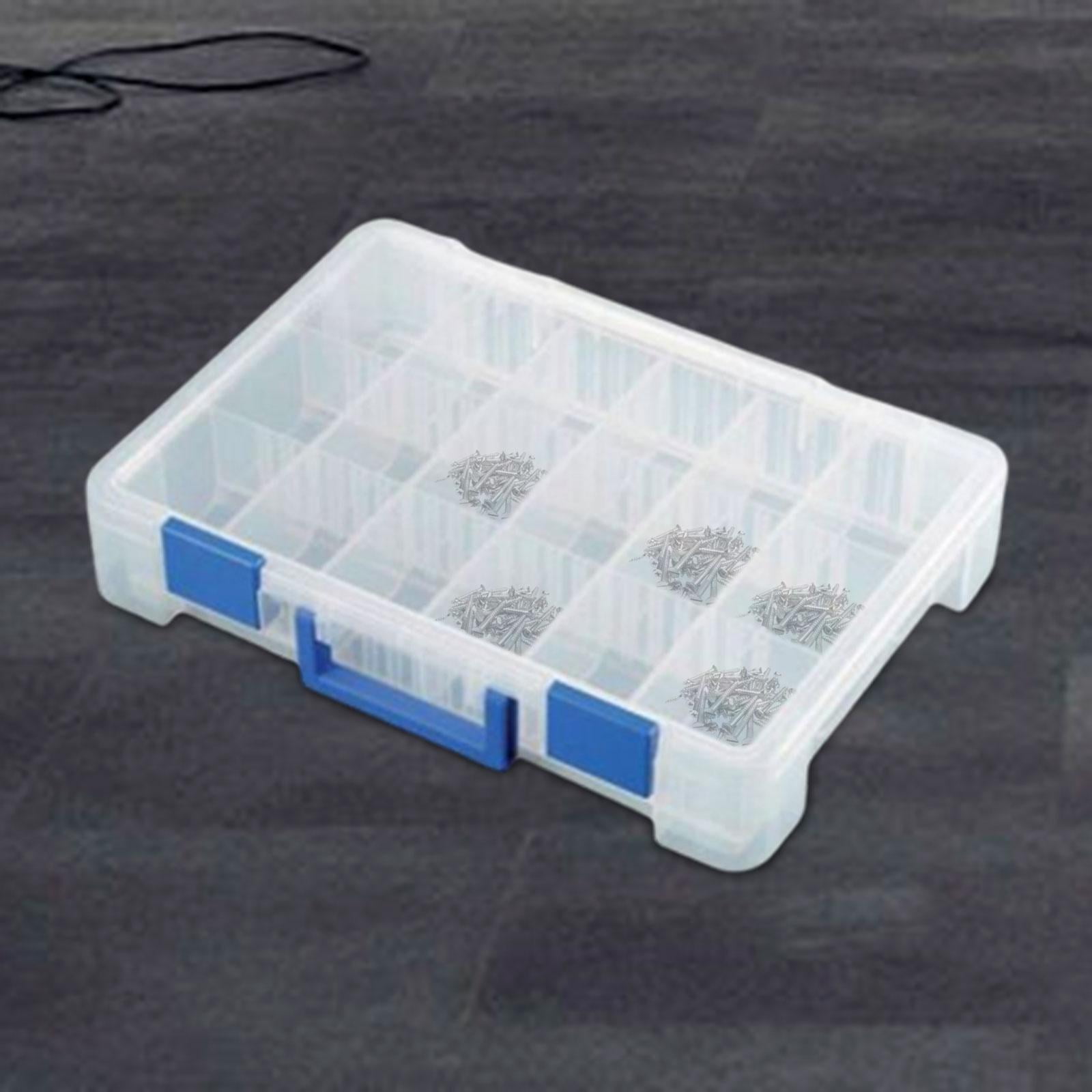 Fiocias Container with Dividers,Tackle Utility Boxes,Clear Organizer Box, Fishing Tackle 40.5cmx29cmx7.8cm