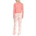 thumbnail image 4 of Goodnight Kiss Women's 3 Piece Pajama Set - Matching Slippers, Long Sleeve T-Shirt and Sleep Pants, Coral/Deers, XL, 4 of 6