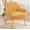 Yellow, variant on Holiway Accent Chair Flannel Upholstered with Metal Legs, Modern Sofa Chair for Bedroom/Office, Yellow