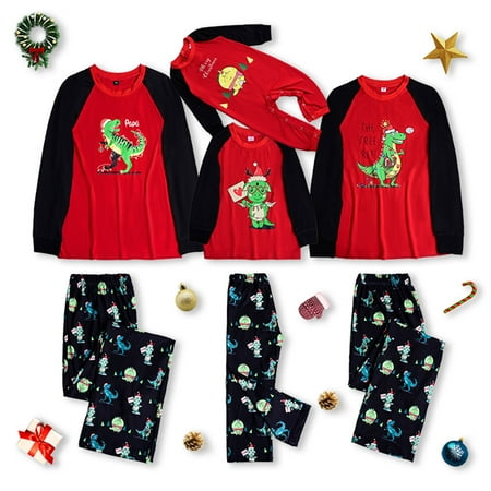 

GeweYeeli Family Christmas Matching Pajamas Parent-Child Set Printing Elastic Leisure Wear