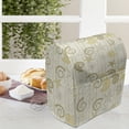 thumbnail image 3 of Nautical Stand Mixer Cover, Sea Shells and Starfishes on Background with Vertical Curly Stripes, Kitchen Appliance Organizer Bag Cover with Pockets, 5 Quarts, Eggshell Khaki Mustard, by Ambesonne, 3 of 4
