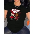 thumbnail image 1 of Chic Dancing Girls Print Tee for Women - Casual Crew Neck Short Sleeve, Stretchy Polyester Blend, Machine Washable - Perfect Summer Top, 1 of 6