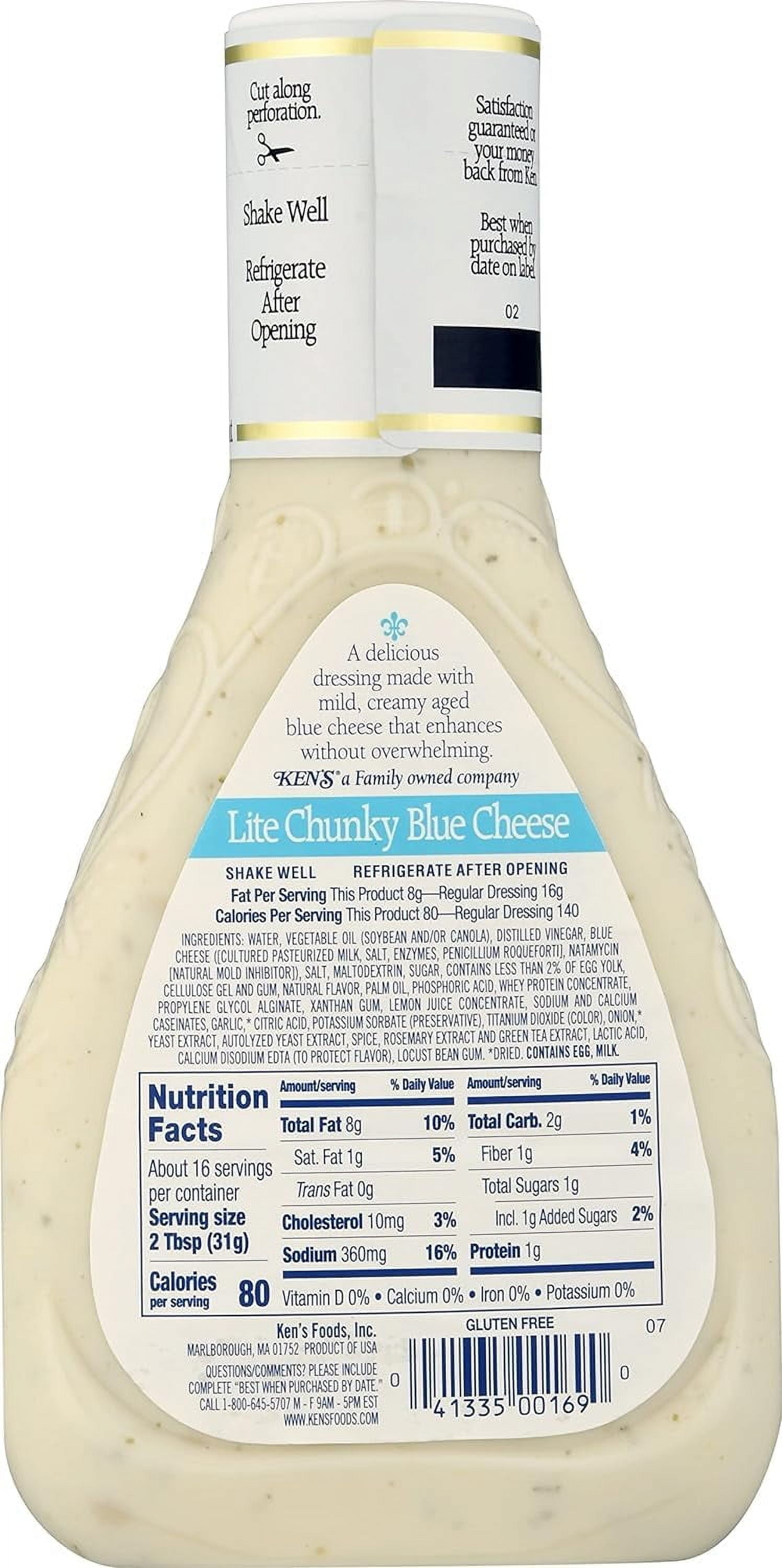 carbs in ken's blue cheese dressing Ken's, Blue Cheese Dressing, 16 oz Bottle, Pack of 2