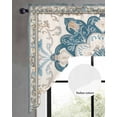 thumbnail image 2 of Boho Flowers Swag Valances for Windows, Small Curtains Drapes, Country Neutral Chic Abstract Floral Art Kitchen Window Curtains Over Sink Window Treatment Valance for Bedroom/Bathroom 56"x36", 2 of 5