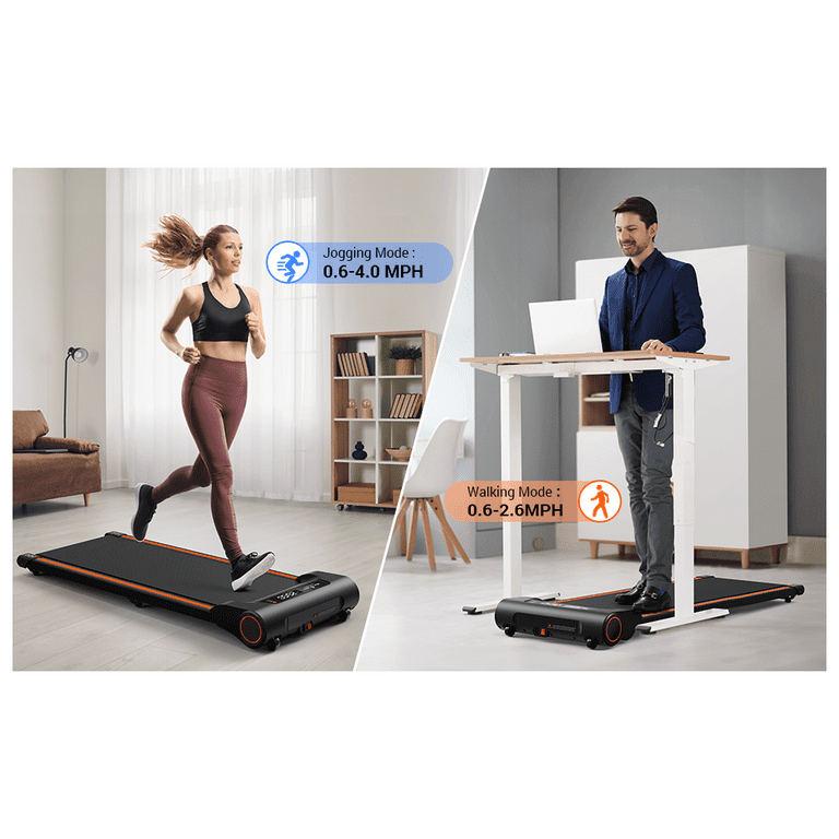 UREVO Portable Lightweight Electric Walking Pad Compact Under Desk Treadmill with Remote Control for Home Walmart