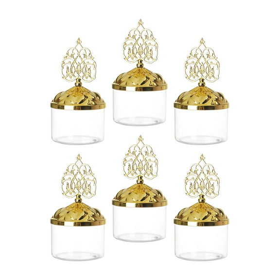 6Pcs Candy Jars Candy Box Clear Wedding Favor Boxes Chocolate Treat Gift Box Canisters for Kitchen Wedding Storage Jars for Shop Household Aureate Pagoda