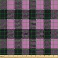 thumbnail image 2 of Ambesonne Buffalo Check Fabric by the Yard Upholstery, Pinkish Squares Art, 1 Yard, Lilac and Dark Grey, 2 of 5