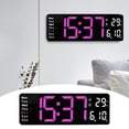 thumbnail image 2 of Clearance Kaireo Clock, Large Screen Function Display Clock Digital Clock (13 Inches) Pink Light, Large Led Digital Wall Clock Temperature Date Day Display Usb Remote Control, Home Clock, 2 of 7