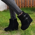 thumbnail image 5 of FRSASU Women Boots Clearance,Women'S Leather Boots with Belt Buckle Outer Wedge Heel, 5 of 7