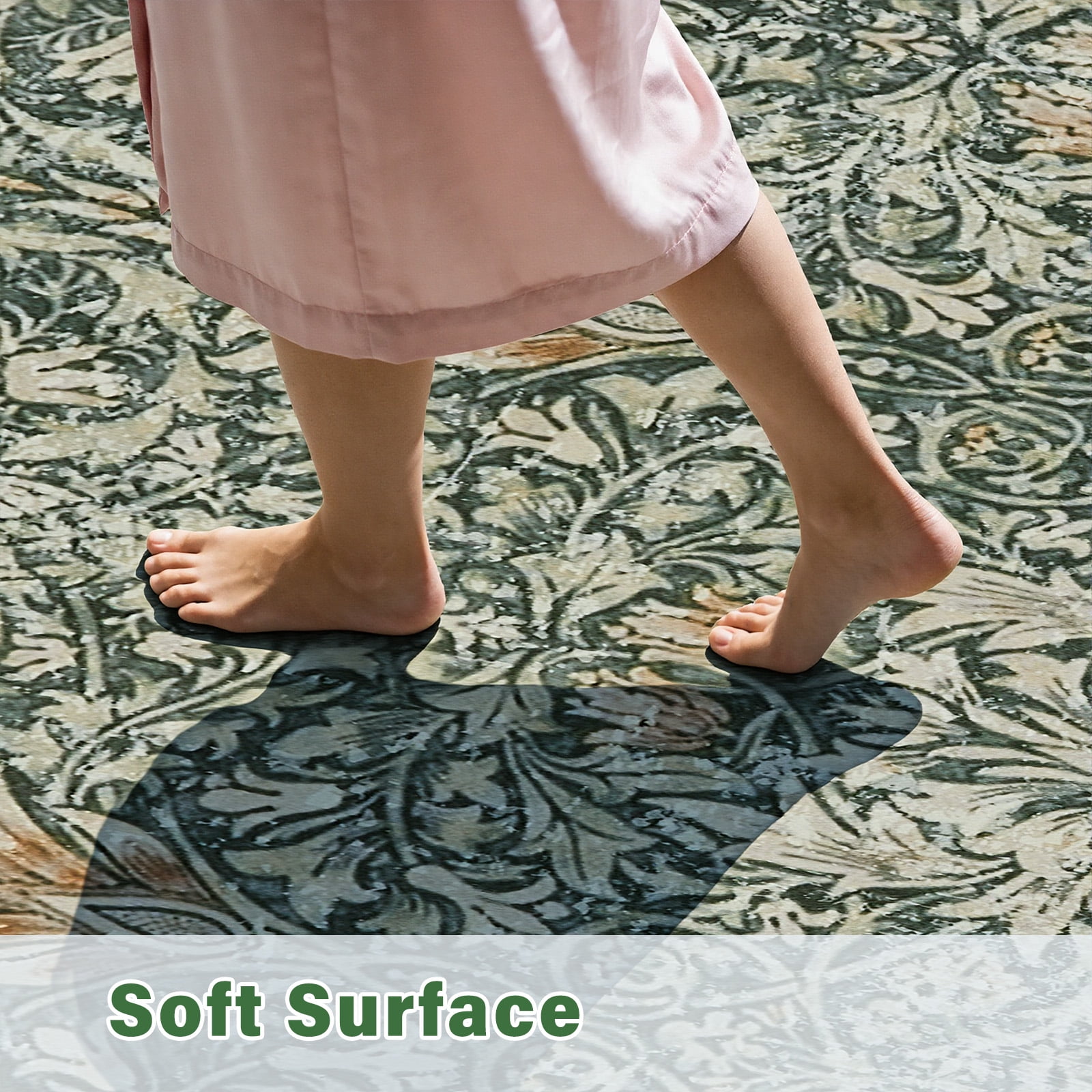 2x3 Indoor Entryway Rug, Small Washable Area Rug Non-Slip Floral Door Mat Entrance, Boho Low Pile Floor Carpet for Door, Entrance, Farmhouse,Bathroom, Bedroom, Kitchen