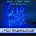 thumbnail image 2 of SIABC-[New Version Hard Structure 5in1 Neon Strip Light Wire, 3Mode 2M Stay/Slow/Fast Flash EL Wire Lights Battery Pack for Cosplay Party Decoration (Blue), 2 of 4