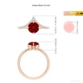 thumbnail image 5 of ANGARA Lab Grown 1.2 Ct Round Ruby and Diamond Chevron Engagement Ring for Women in 14K Rose Gold (Size-6.5mm) | July Birthstone, Birthday, Anniversary, Jewelry Gift for Women | Lab-Grown Ruby Ring, 5 of 7
