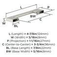thumbnail image 4 of Amerock Cityscape 3-3/4 inch (96mm) Center-to-Center Satin Nickel Cabinet Pull - 10 Pack, 4 of 5