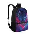 thumbnail image 2 of Uourmeti Lightning Wolf Smooth Zipper Backpack, 17 Inch Durable Fabric Everyday Backpack Large Capacity School Backpack for Adults, 2 of 6