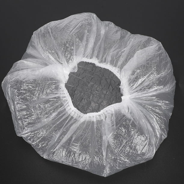 100 piezas de gorro de ducha desechable, tira impermeable, transparente, para cubrir el cabello, para salón de belleza de hotel, para cabeza pequeña