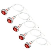5 Pcs Neon Indicator Signal Lamps Red Light w 19cm Long Cable